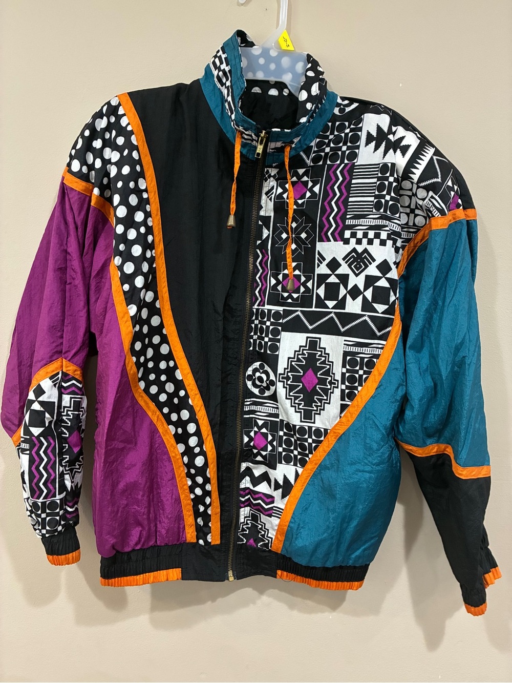 Vintage 90’s Colorblock Bomber Jacket - Teal/Purple/Black